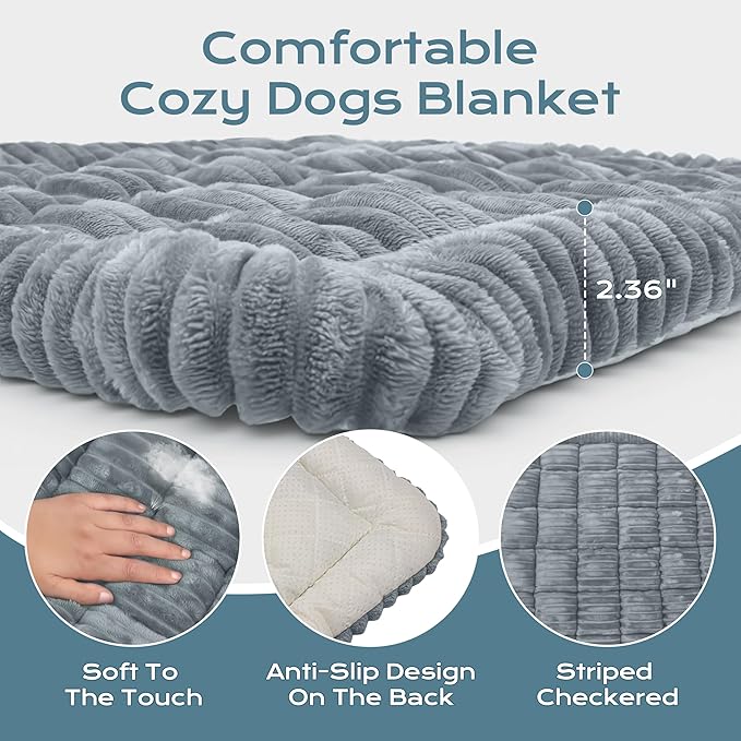 Backseat Dog Bed Mat for Car, Dog Car Seat Cover for Back Seat, Pet Car Blanket Soft and Comfortable, Upgraded Bottom Non-Slip, Washable Travel Pet Mat for Cars Trucks and SUVs (Gray, 53" x 24")