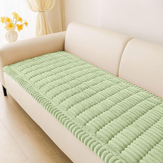 hyha Couch Covers for Dogs Washable, Non Slip Plush Dog Sofa Protectors, Fuzzy Pet Couch Covers for 3 Cushion Sofa Pet Friendly (Green, 27.6" x 82.7")