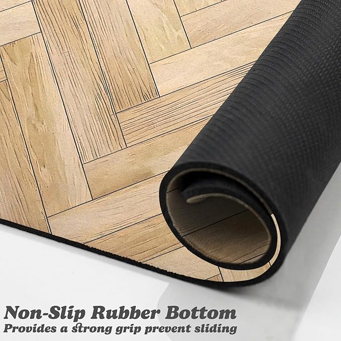 Dog Food Mats for Floors Waterproof, Dog Cat Water Bowl Mats Pet Feeding Absorbent Mat Dog Cat Pet Placemats for Food and Water Wood 16 * 24 inch