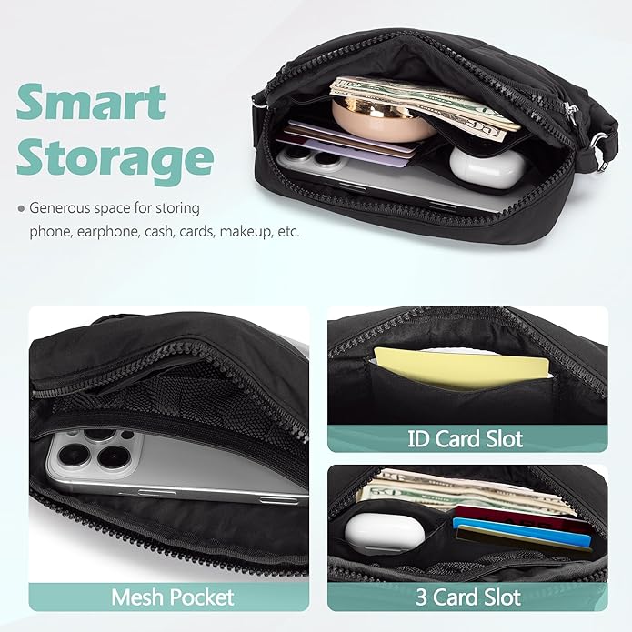 Wristlet Wallets for Women, Small Puffy Wristlet Purses with Zipper, Travel Credit Card Holder Phone Organizer Bag