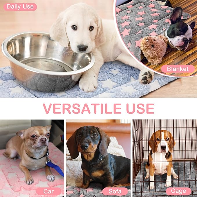 VitalCozy 4 Pcs Winter Dog Crate Pads, Ultra Soft Warm Washable Dog Cat Bed Mat for Pet Crate Comfortable Replaceable Reversible Kennel Pad for Small, Medium, Large Dogs(18 x 24 x 1.6 Inch,Colorful)