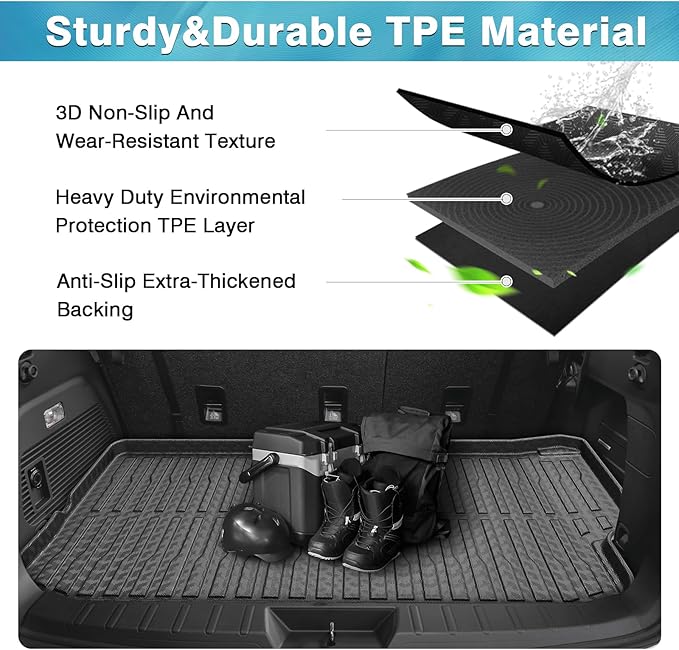 Mixsuper Cargo Liner for Subaru Ascent 2019-2026, Behind The 3rd Row Seats, Trunk Mat for Ascent Accessories Cargo Mat Rear Trunk Liner Black