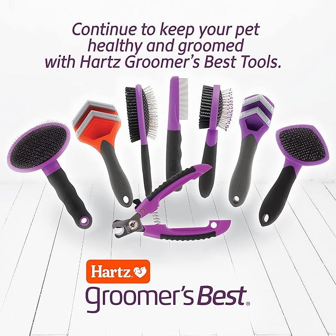 Hartz Groomer's Best Small Slicker Brush for Cats and Small Dogs,Black/Violet,(Pack of 2)