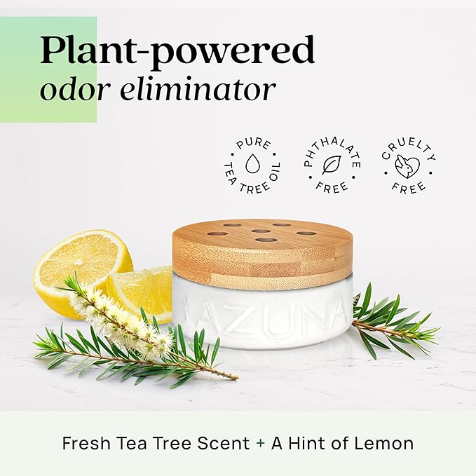 Azuna All-Natural Odor Remover Gel Refill Pouch | Air Purifier with Tea Tree Oil | Plant-Based & Long Lasting | For Pet Odors, Smoke & Strong Odors | Natural Scent, 12 oz