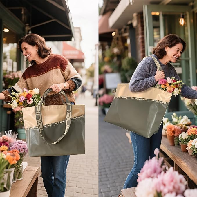 Extra Large Tote Bag Foldable Waterproof Summer Beach Bag for Women Men, Dual Handles, for Swim Gym Camping Shopping