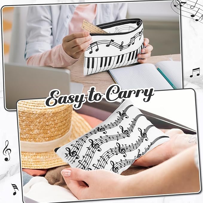 Reginary 20 Pieces Musical Note Makeup Bag for Women, Music Teacher Gift for Women Thank You Lovers Cosmetic Bag Piano Travel Zipper Pouch for Teachers' Day Christmas Birthday Graduation