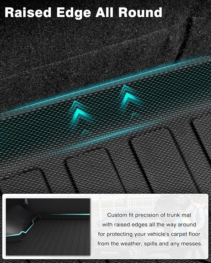 Mixsuper Cargo Liner Compatible with 2019-2020 Hyundai Santa Fe 5 Passenger Trunk Liner Santa Fe Accessories All Weather Rear Cargo Trunk Floor Mats Black