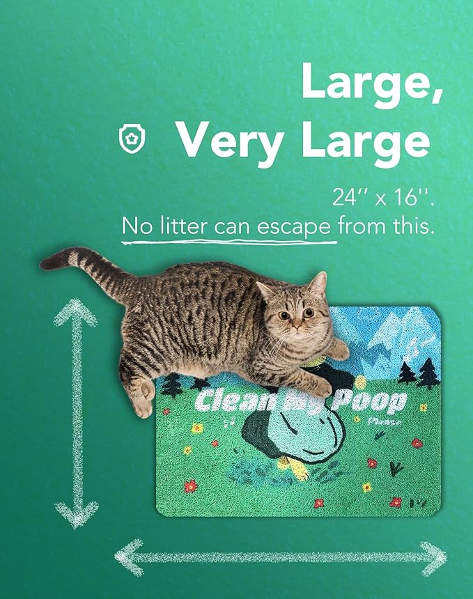 Lukamoo® Cute Cat Litter Mat (24’’x16’’), for Kitty Litter & Cat Litter Box, Independent Artist Designed (My Favorite Things)