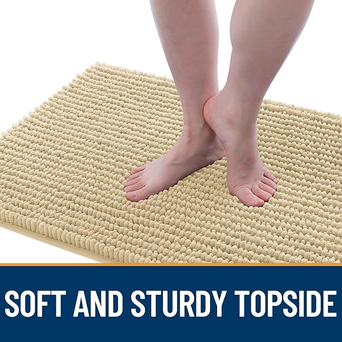 OLANLY Dog Door Mat for Muddy Paws 36x24, Ultra Absorbent Chenille Mud Doormat, Non-Slip Washable and Dirt Trapping Doormat for Indoor Entryway, Quick-Dry Indoor Pet Bed Mats for Dogs, Sand