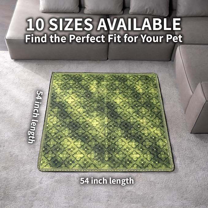 Dog Pee Pads Training Pads Upgrade Triple Thickness All-Purpose Super Absorbent & Leak-Proof, Quick Dry and Leak-Proof and Odor Control (Green/Multi, 54" x54"x2PCS)