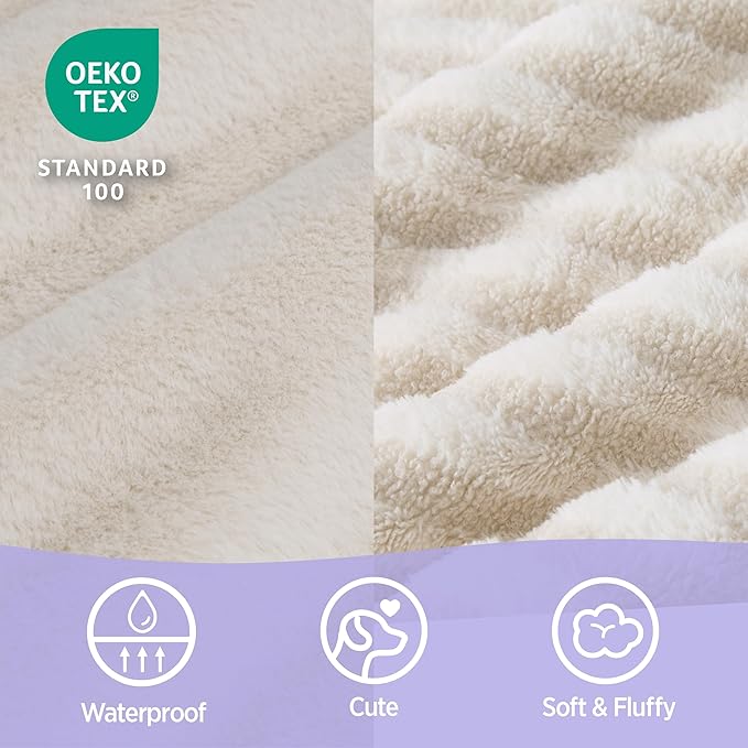 LE SURE Cute XL Dog Beds, Orthopedic Waterproof Dog Bed for Extra Large Dogs, High Back Non-Slip Bottom and Egg-Crate Foam Big Pet Couch Sofa with Washable Removable Cover, Beige
