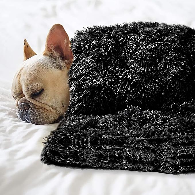 Pet Dog Bed Blankets, Fluffy Fleece Dog Throw Blankets Sleep Mat,Soft Puppy Blankets Cat Kitten, S M L XL,Fuzzy Reversible Sherpa Blanket for Bed, Couch, Sofa, Travel,Washable & Lightweight