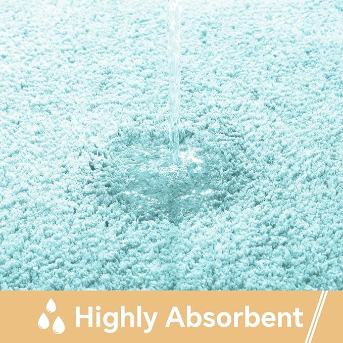 Aqua Haze Bathroom Rugs 24"x40" – Large Plush Microfiber Bath Mat, Soft Non Slip Floor Mat, Absorbent and Washable Rug – Perfect for Bathroom or Bedroom Use