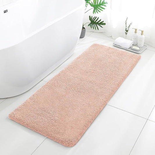Dusty Pink Bathroom Rugs Runner 24"x60" - Long Large Bath Mat, Soft Non Slip Absorbent Microfiber Bathroom Rug, Washable Plush Floor Mat - Perfect for Bedside, Kitchen or Vanity Area
