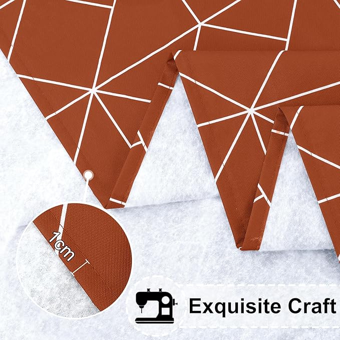 misaya Rectangle Vinyl Tablecloth, 8 Foot Elastic Fitted Table Cover with Flannel Backing, 100% Waterproof Plastic Table Cloth for Picnic, Camping, Outdoor (Rust, 30x96 inch)