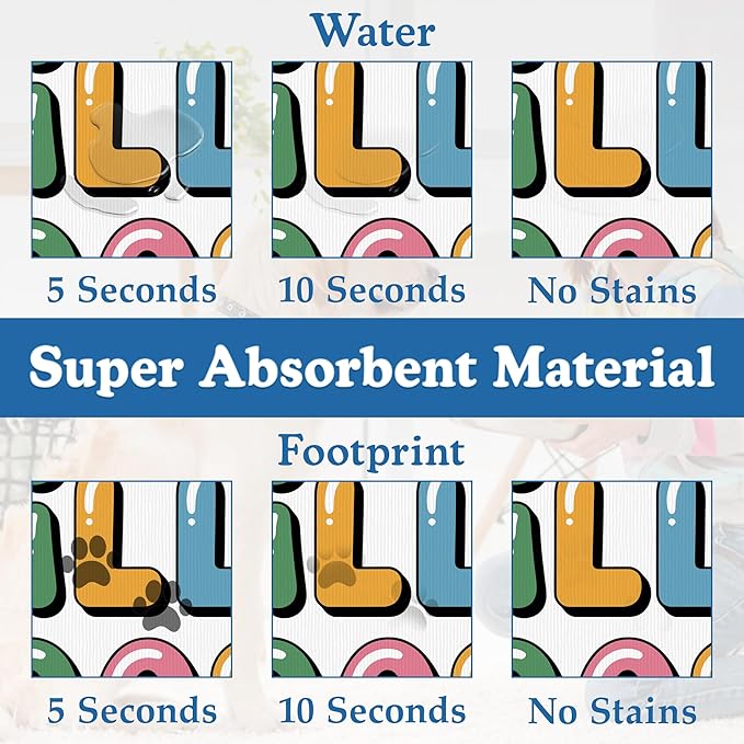 Silly Goose Pet Food Mat for Cats and Dogs–Christmas Stocking Absorbent Quick Dry Feeding Placemat, Non Slip Rubber Base, Waterproof Bowl Mat for Indoor Use, Pet Supplies 16"x24"