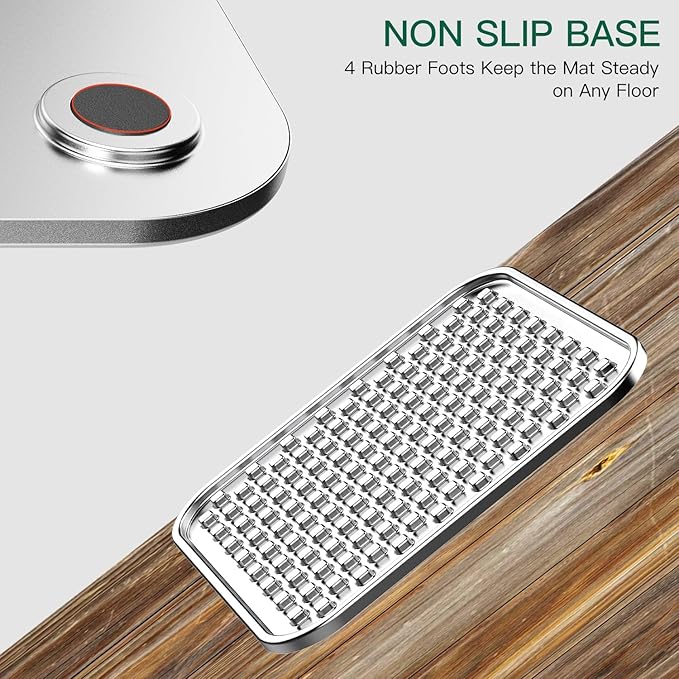 1Pack Stainless Steel Large Lick Mat for Dogs & Cats, Chew-Proof Slow Feeder, Anxiety Reducer, Whisker-Friendly for Cats, Non-Slip Heavy Duty Base, Raw Feeding Pad, Dishwasher Safe