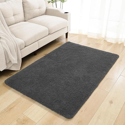 Dark Gray Bathroom Rugs 40"x60" – Oversized Plush Non-Slip Microfiber Bath Mat, Absorbent & Washable – Ideal for Large Bathrooms or Living Rooms