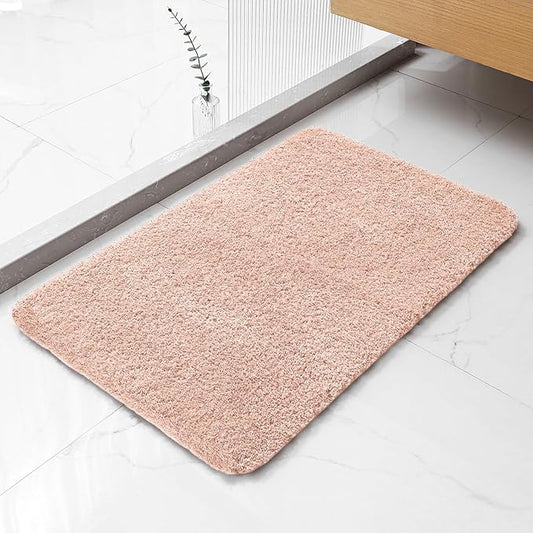 Dusty Pink Bathroom Rugs 20"x32" - Soft Plush Bath Mat, Non Slip Absorbent Microfiber Bathroom Rug, Machine Washable Floor Mat - Perfect for Vanity, Sink or Bathtub Area