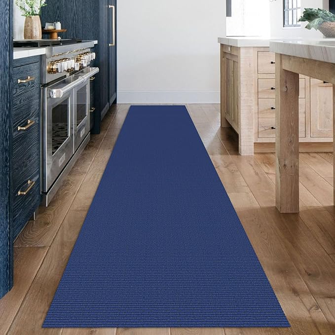 KOZYFLY Washable Runner Rug 2x12 ft Hallway Kitchen Runner Rugs with Rubber Backing Entryway Runner Indoor, Extra Long Carpet Runners for Hall Kitchen Entryway, Royal Blue