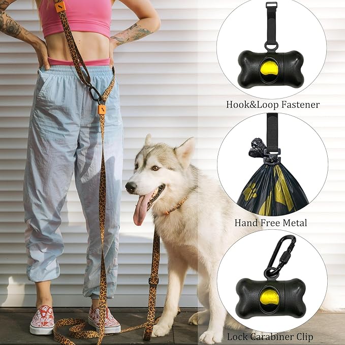 Bone Shaped Dog Waste Bag Dispenser with Leakproof Bags, 2 Holders, 30 Bags, Black