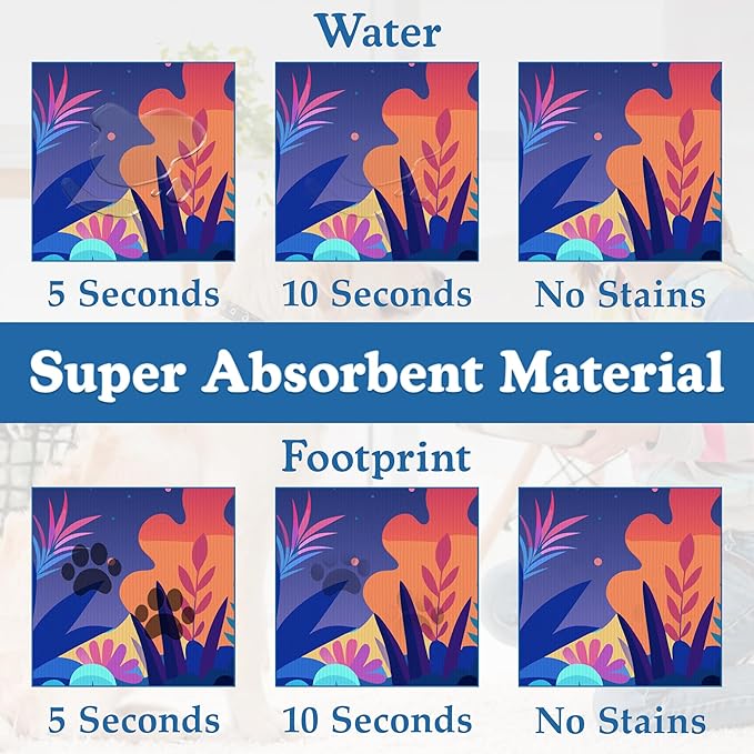 Boho Starry Forest Dog Food Mat–Christmas Stocking Absorbent Quick Dry Feeding Placemat for Food and Water Bowls, Non Slip Rubber Backing, Waterproof Pet Supplies for Mess-Free Eating 16"x24"