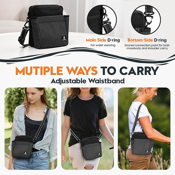 WILDOMS Dog Treat Pouch – Large Capacity with Magnetic Closure, Dog Walking Fanny Pack Built-in Poop Bag Dispenser, Clicker & Collapsible Bowl for Training & Walking - Black