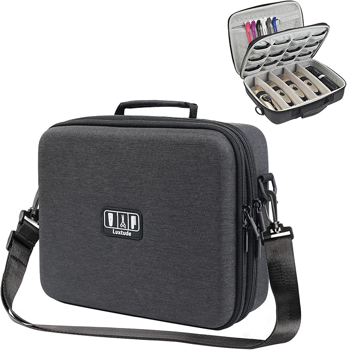 Luxtude Large Barber Case, Barber Bags for Clippers and Supplies, Large Hair Clipper Case for Travel, Clipper and Trimmer Cases, Barbers Accessories for Wahl 5Star/Hatteker/Oneisal/Andis Grooming