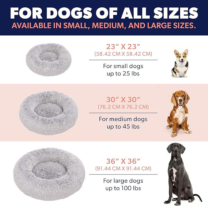 Active Pets X-Lg Dark Grey Dog Bed Up to 100lbs, Calming Orthopedic Pet Bedding for Anxiety Relief, Joint Support & Comfort, Washable Dog Furniture