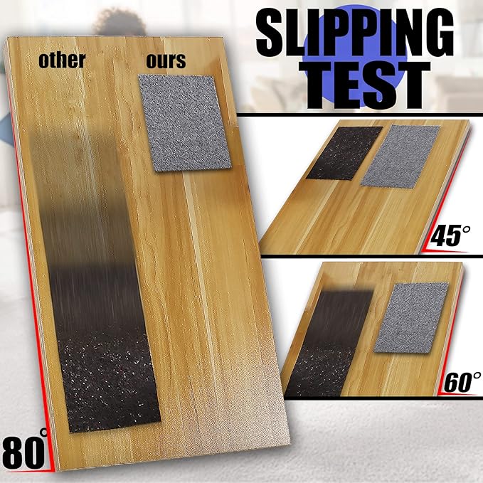 Non Slip Rug Pad Grippers - 2x4 Ft, 1/4" Thick, Felt + Rubber Double Layers Area Carpet Mat Tap, Provides Protection and Cushioning for Hardwood or Tile Floors
