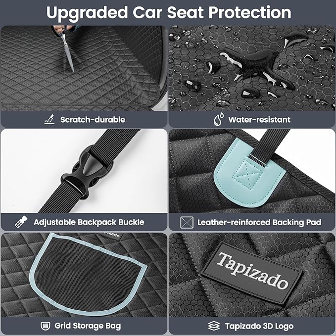 Tapizado SUV Cargo Liner for Dogs with Taller Side Panels, Waterproof Pet Trunk Cover with Anti-Scratch Oxford, Dog Seat Mat for SUV Van with Bumper Flap Protector, Non-Slip, Large Size Universal Fit