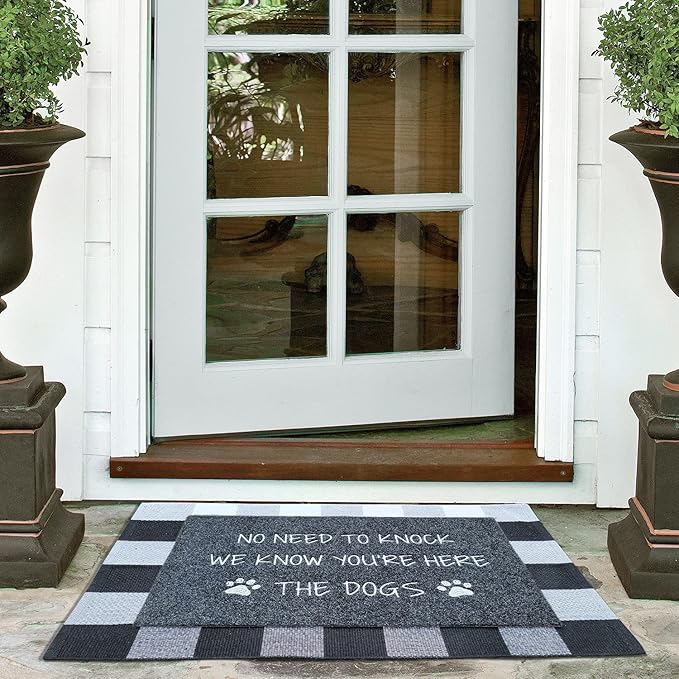 Funny Doormat Welcome Mats Dog Door Mat Rubber Doormat for Front Door, Indoor Entry Durable Door mats Outside Entryway, Do Not Knock We Know You're Here