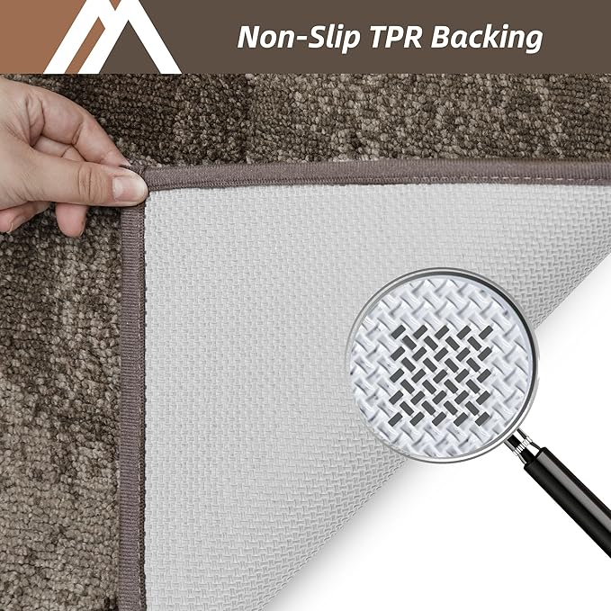 COSY HOMEER Entryway Rugs Doormat 24"x36", Non-Slip Absorbent Polyester, Washable Rugs for Front Door, Dirty Paws & High Traffic Areas, Brown