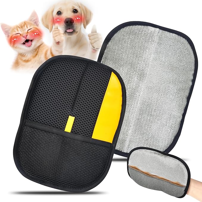 Pet Hair Removal Gloves for Cats & Dogs, Reusable Electrostatic Pet Grooming Gloves, Efficient Hair Remover Tools for Couch, Car Seat, Furniture, Carpet & Bedding (2 Pcs)