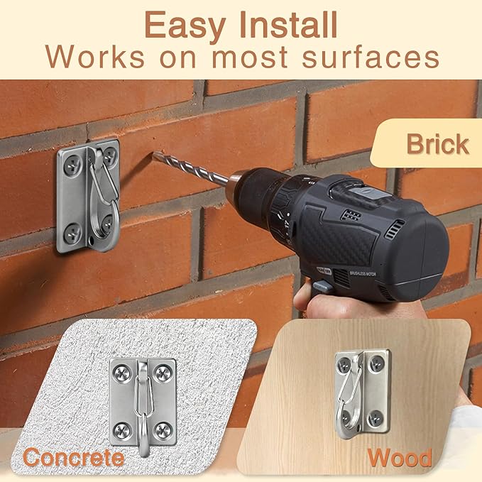 Lonepetu Secure Dog Leash Holder for Wall Mounted, Heavy Duty Stainless Steel Hooks for Dog Leashes for Tie Out in Yard, Enclosed Pet Leash Wall Hook for Indoor & Outdoor Use Easy to Install