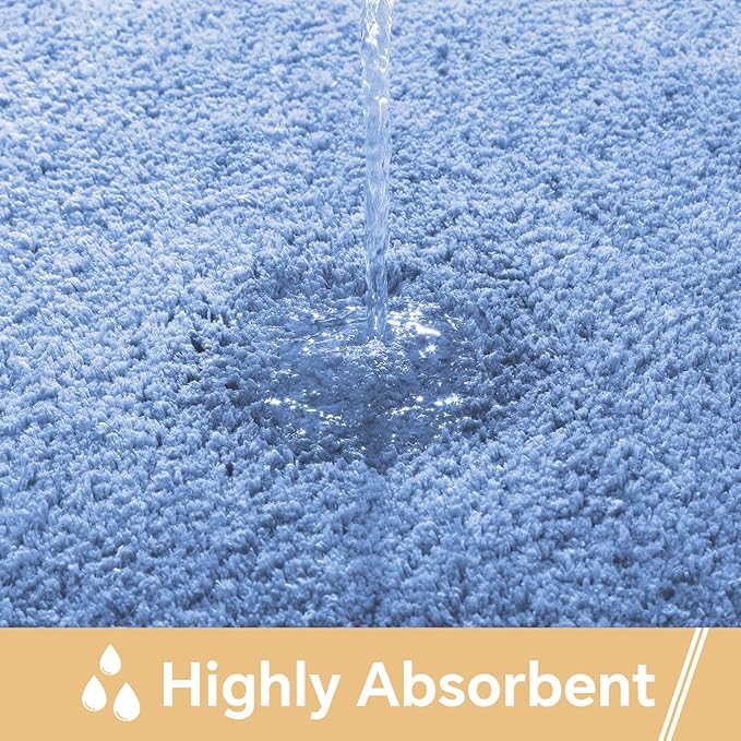 Blue Bathroom Rugs Runner 24"x60" - Long Large Bath Mat, Soft Non Slip Absorbent Microfiber Bathroom Rug, Washable Plush Floor Mat - Perfect for Bedside, Kitchen or Vanity Area