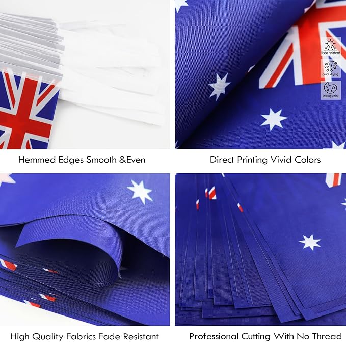Australia String Flag Pennant Banner - 38 Flags, 42 Feet Small Mini Australian Flags Bunting Banner for Country Decoration, School, Party, Sports Events