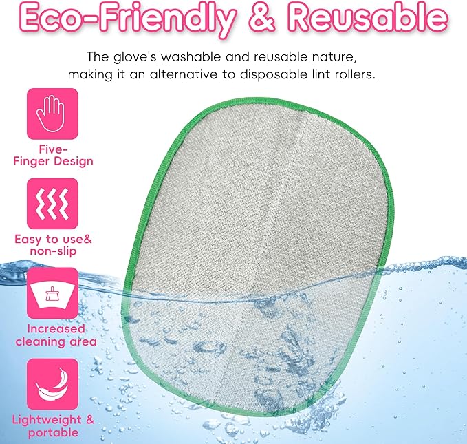Pet Hair Removal Glove, Five-Finger Magic Brush Electrostatic Mitt, Pet Hair Remover Tool for Dog & Cat, Reusable Pet Hair Gloves Pet Grooming Needs, Fur Remover for Couch, Clothing & Carpet