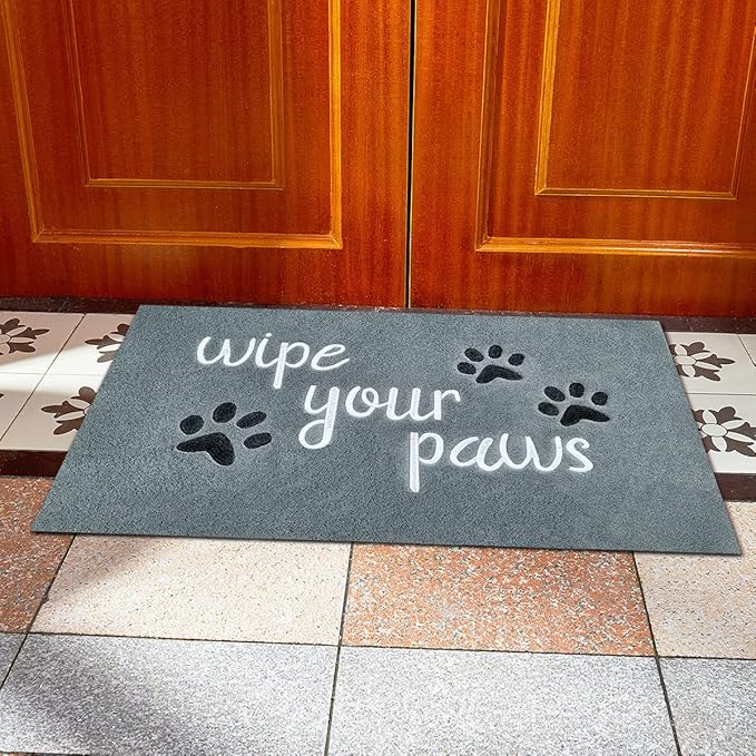 Outside Door Mats for Home Entrance Large Funny Doormat Wipe Your Paws Mats Welcome Mat for Front Door Indoor Outdoor with Non Slip Rubber Mat, 24X36