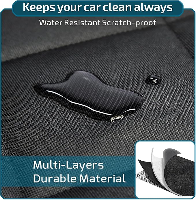 Veckle SUV Cargo Liner for Dogs with Side Flaps, Large (54" x 93") Water Resistant Trunk Cover, Non-Slip Pet Area Protector with Bumper Flap, Universal Fit for SUVs Sedans Vans, Black