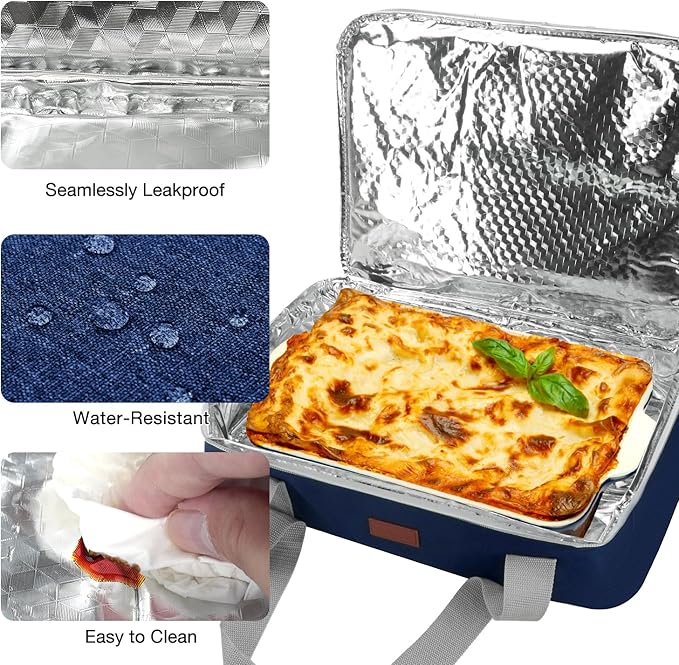 Vuudh Expandable Casserole Carrier Bag - Double Decker Food Bag, Insulated Casserole Carrier for Hot or Cold Food, Lasagna Holder Tote for Picnics,Beaches,Traveling or Gifts