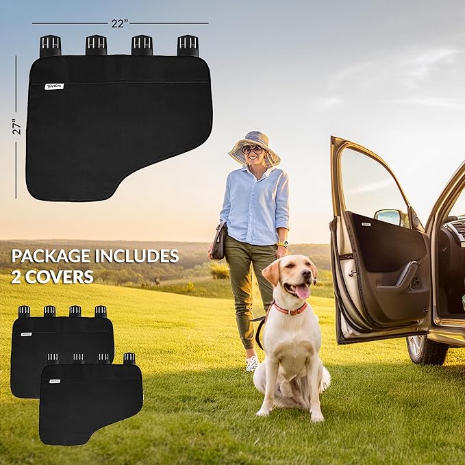 (2026 Version)-2X Extra Durable Premium Interior Car Door Protector from Dog Scratches - Pet Car Window Protector Door Covers - Waterproof Anti-Scratch, Scratch Resistant, Size 27" x 22