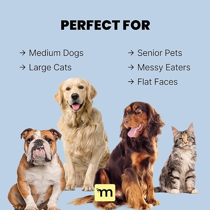 MalsiPree Elevated Dog Bowl Stand - Foldable Raised Feeding Station 6.5" - 2 Stainless Steel Bowls, Portable Non-Slip, Mess-Catching, Travel Pet Bowl Set - Dishwasher Safe, Medium & Large Breeds
