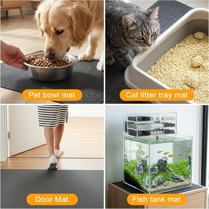 Pet Crate Floor Protection Mat, Ultra-thin Mat for Under Dog Crate, 23.6" x 47.2" XL Thin Cut to Fit Design Washable Floor Covering Reusable Waterproof Non Slip Rug Whelping Pad for Pet (Large)