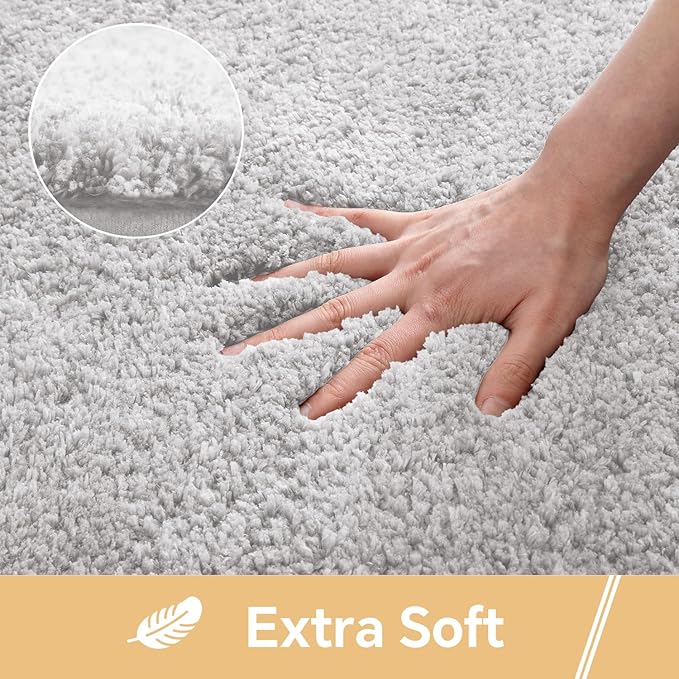 Light Gray Bathroom Rugs 40"x60" – Oversized Plush Non-Slip Microfiber Bath Mat, Absorbent & Washable – Ideal for Large Bathrooms or Living Rooms