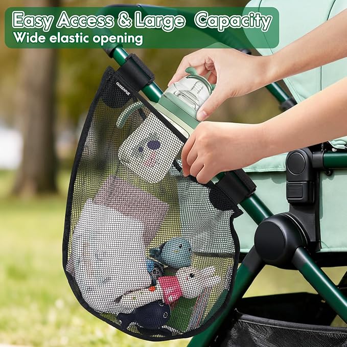 Guiseapue Baby Side Sling Stroller Cargo Net: Universal Stroller Organizer Attachment for Storage, Mesh Bag Storage Caddy, Stroller Accessories Fits for Uppababy MINU, Butterfly, YOYO, Nuna