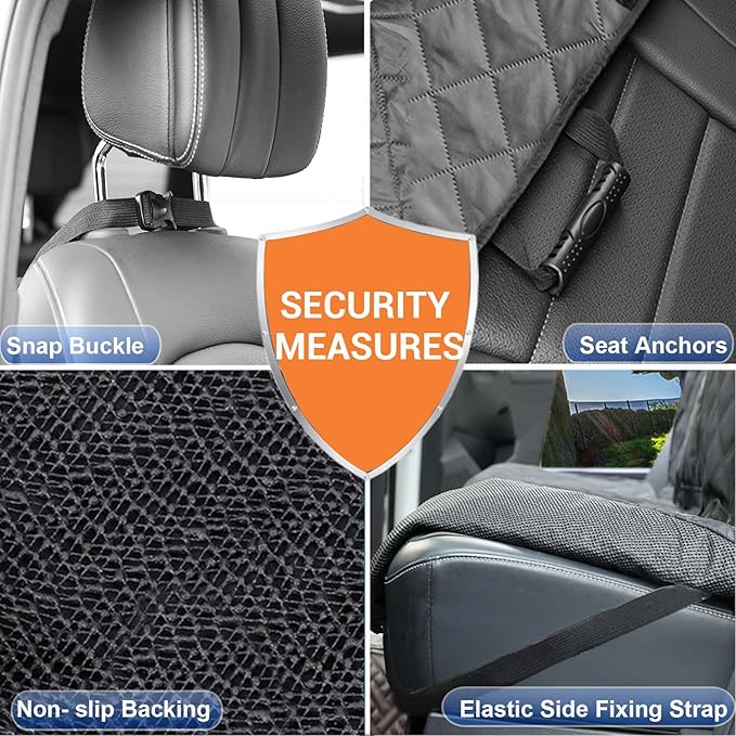 EasyHaWei Dog Car Seat Cover for Back Seat Bench Cover, Compatible for Armrest 100% Waterproof & Nonslip Backseat Protector for Pet （Standard）