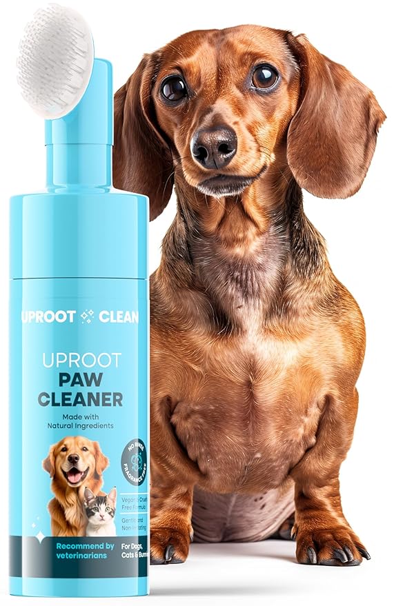 Uproot Clean Dog Paw Cleaner - No-Rinse Paw Cleaner for Dogs - Easy Dog Foot Washer with Bristle Brush - Fragrance-Free Foot Scrubber for Home and On-the-Go - Hypoallergenic & Safe All Dogs