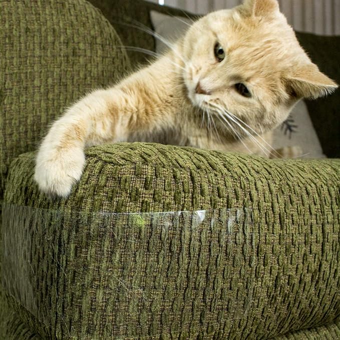 Double Sided Sticky Cat Scratch Tape | Couch & Furniture Protector from Cats | Anti Cat Scratch Tape for Carpet & Upholstery | 3 Inch x 15 Yards | by Teegan Tapes