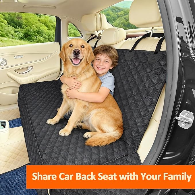HNCPSY Dog Car Seat Cover for Back Seat Pet Cover for Dogs, Waterproof Nonslip Car Seat Covers Protector Scratchproof Pet Bench Seat Covers for Cars, Truck, SUV